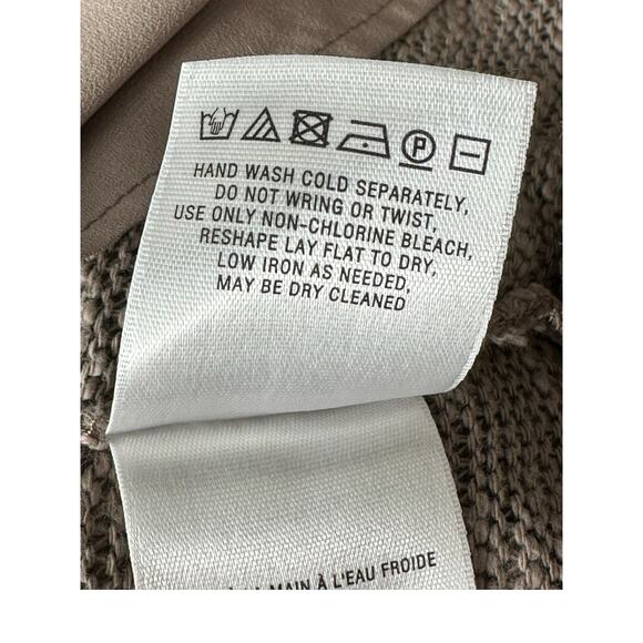 Deletta Anthropologie Top Womens Small Nubby Circle Sweater Tee Cozy Neutral - Picture 8 of 9